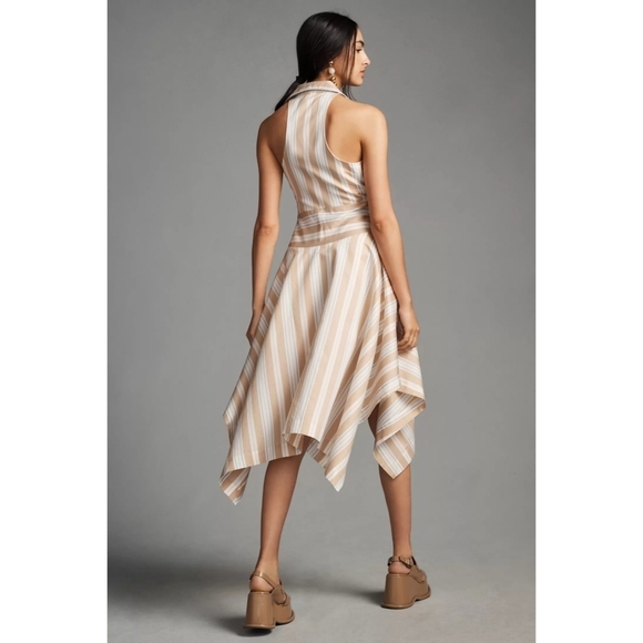 NWT Anthropologie X Maeve Assymetrical Wrap Halter Neck Shirt Dress Size 6 - Picture 3 of 11